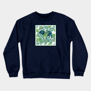 Bullies Brand Green Leaf Hawaiian Design Crewneck Sweatshirt